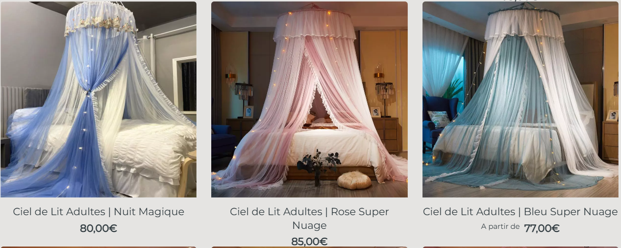 ciel de lit pour adulte
